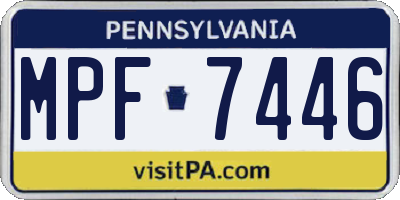 PA license plate MPF7446