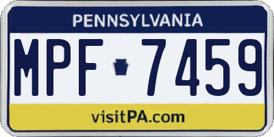 PA license plate MPF7459