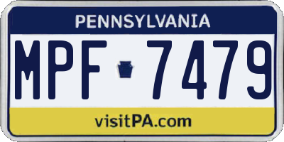 PA license plate MPF7479