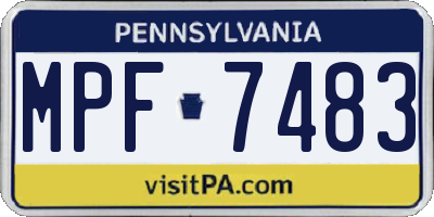 PA license plate MPF7483