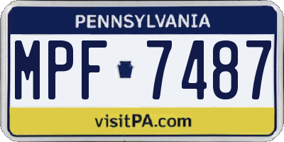 PA license plate MPF7487