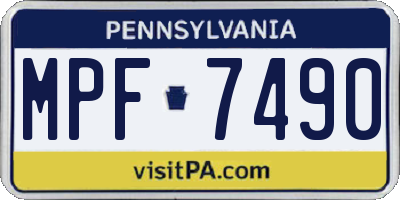 PA license plate MPF7490