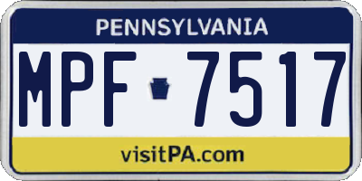 PA license plate MPF7517