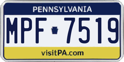 PA license plate MPF7519