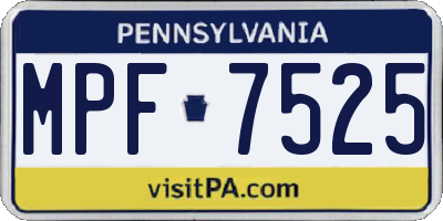 PA license plate MPF7525