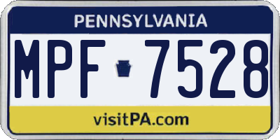 PA license plate MPF7528