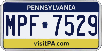 PA license plate MPF7529