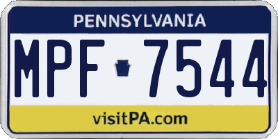 PA license plate MPF7544