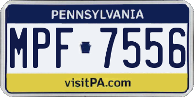 PA license plate MPF7556