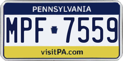 PA license plate MPF7559
