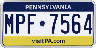PA license plate MPF7564