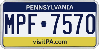 PA license plate MPF7570