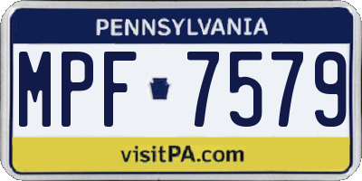 PA license plate MPF7579