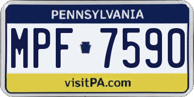 PA license plate MPF7590