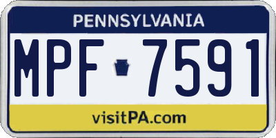 PA license plate MPF7591