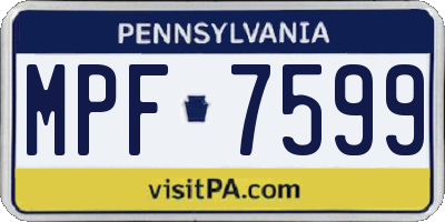 PA license plate MPF7599