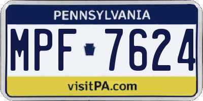 PA license plate MPF7624