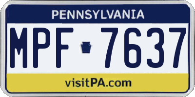 PA license plate MPF7637