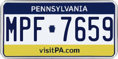 PA license plate MPF7659