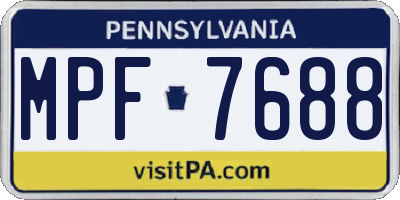 PA license plate MPF7688