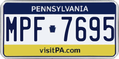 PA license plate MPF7695