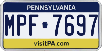 PA license plate MPF7697
