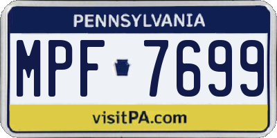 PA license plate MPF7699