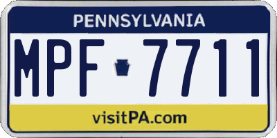 PA license plate MPF7711