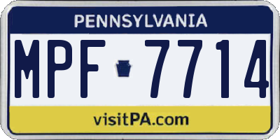 PA license plate MPF7714