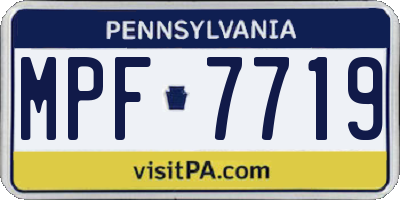 PA license plate MPF7719