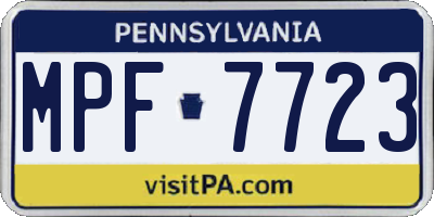 PA license plate MPF7723