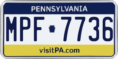 PA license plate MPF7736