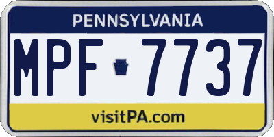 PA license plate MPF7737