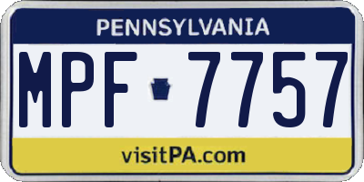 PA license plate MPF7757