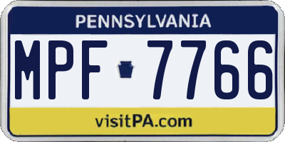 PA license plate MPF7766