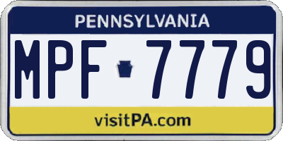 PA license plate MPF7779