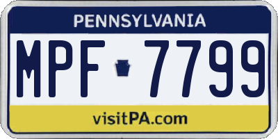 PA license plate MPF7799