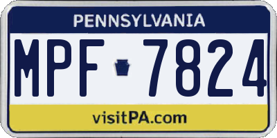 PA license plate MPF7824