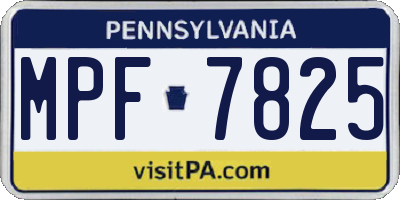 PA license plate MPF7825