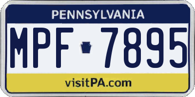 PA license plate MPF7895