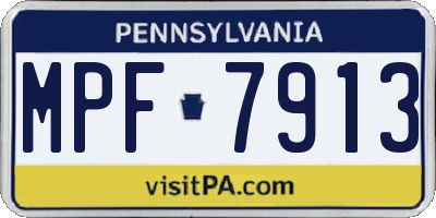 PA license plate MPF7913