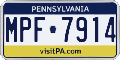 PA license plate MPF7914