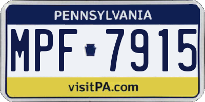 PA license plate MPF7915