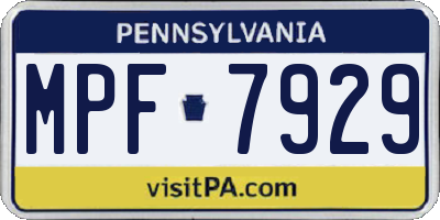 PA license plate MPF7929