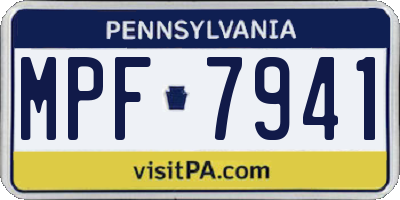 PA license plate MPF7941