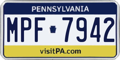 PA license plate MPF7942