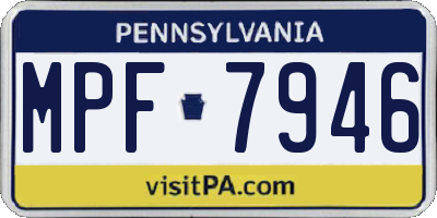 PA license plate MPF7946