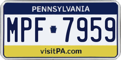PA license plate MPF7959