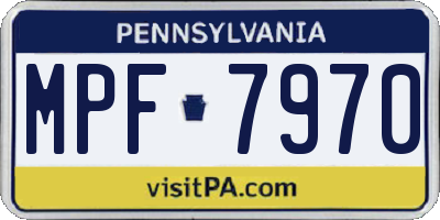 PA license plate MPF7970
