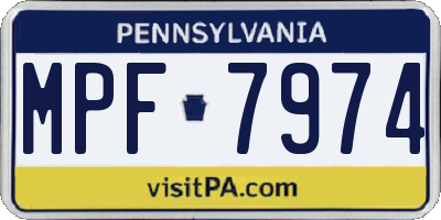 PA license plate MPF7974